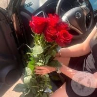 9 роз красных 110 см. в магазине Цветы Планеты
